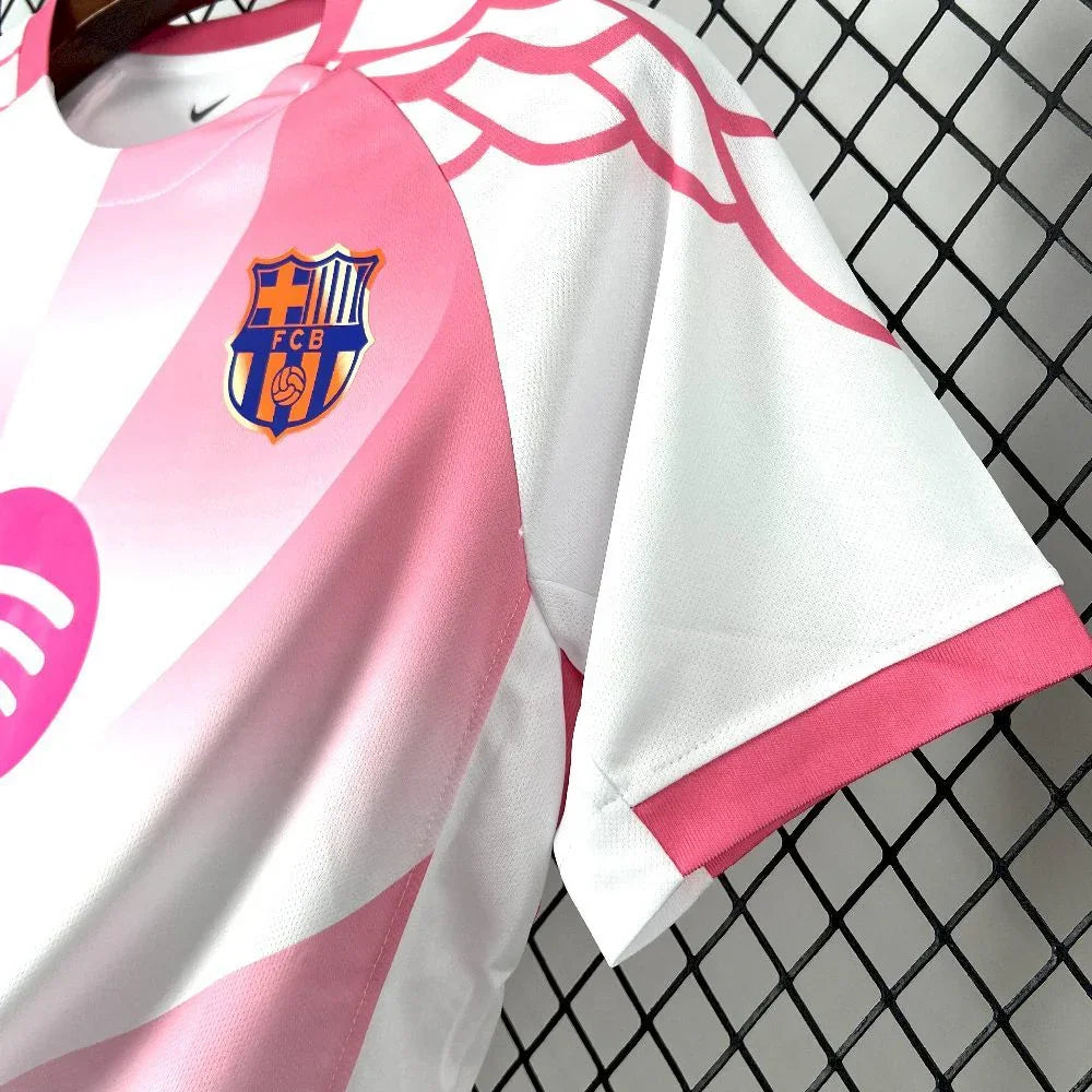 Maillot concept FC Barcelone 2025-26 rose et blanc