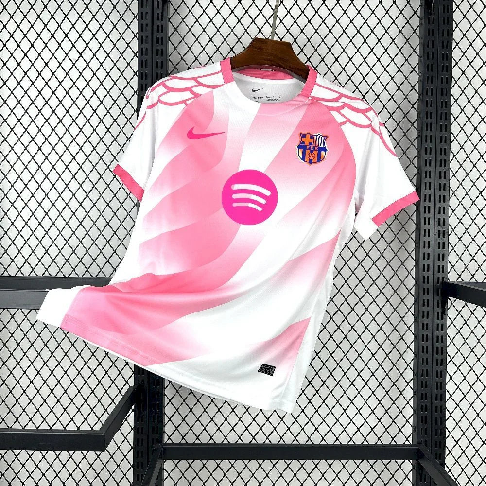 Maillot concept FC Barcelone 2025-26 rose et blanc