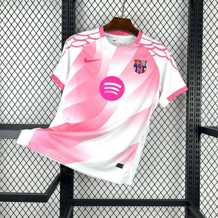 Maillot concept FC Barcelone 2025-26 rose et blanc